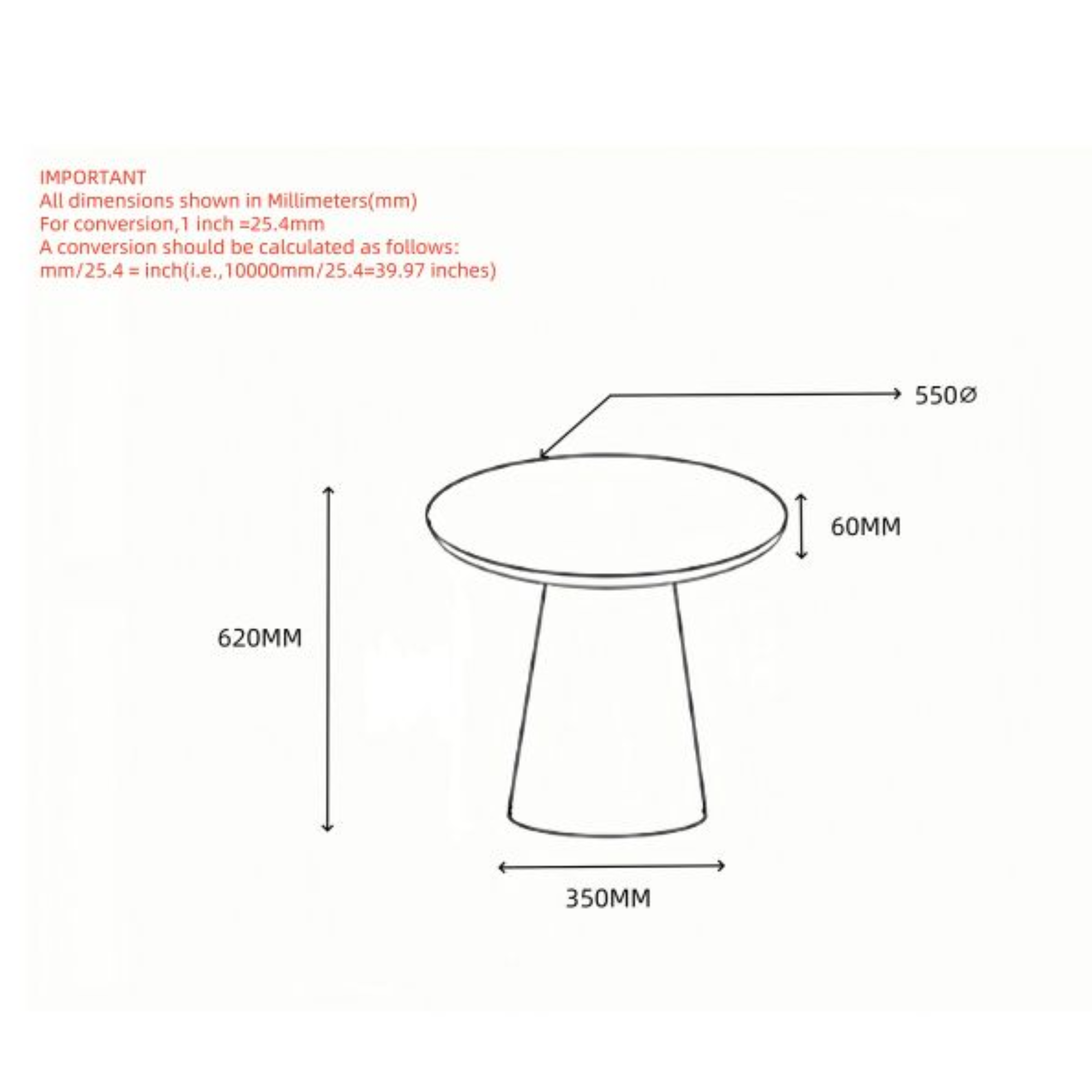 Galio Round Accent Table in White