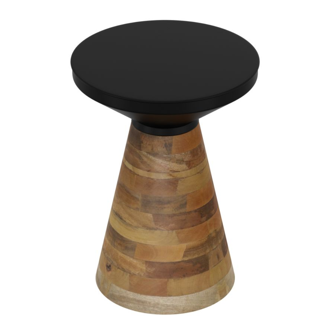 Table d'appoint Boden en noir et noyer