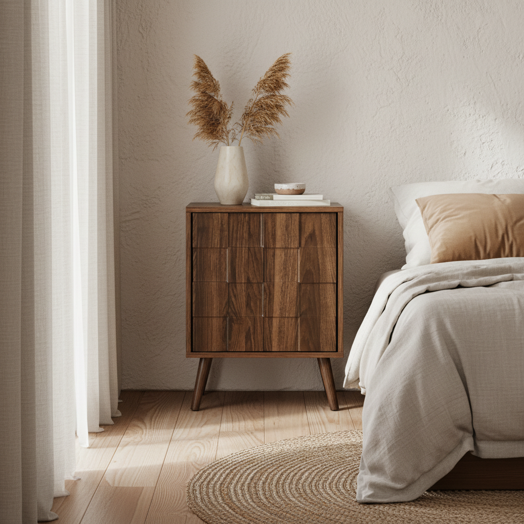 TABLE D'APPOINT - 23"H / TABLE D'APPOINT EN NOYER FONCÉ