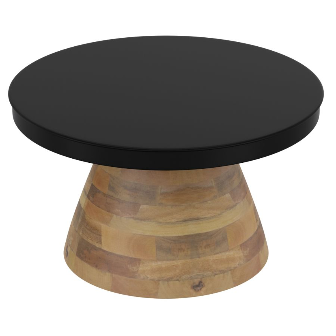 Table basse ronde Boden en noir et noyer