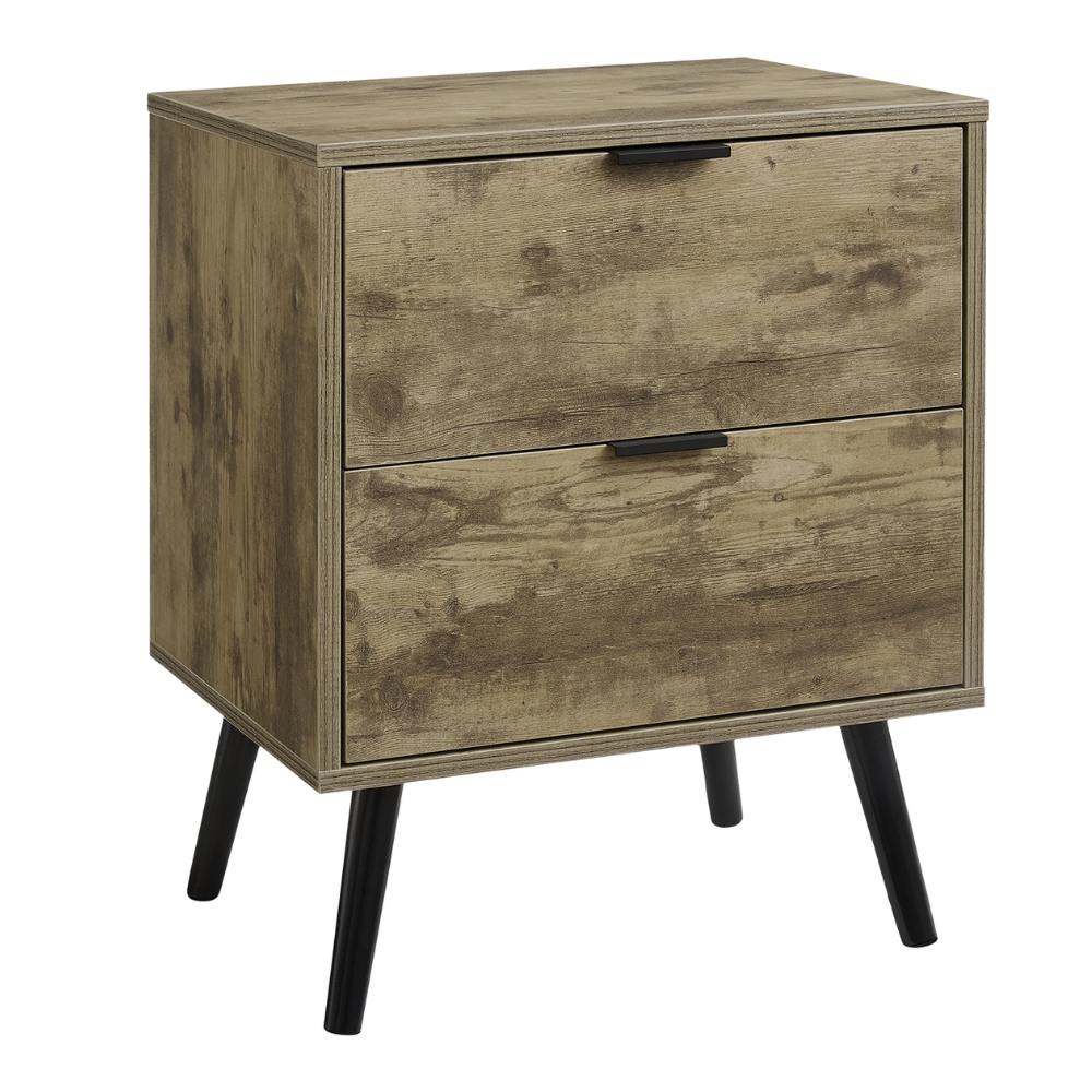 TABLE D'APPOINT - 24"H / TABLE D'APPOINT EN NOYER AVEC 2 TIROIRS
