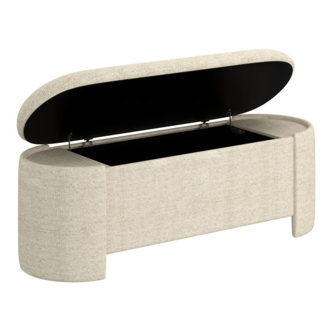 Pouf de rangement Daphné beige