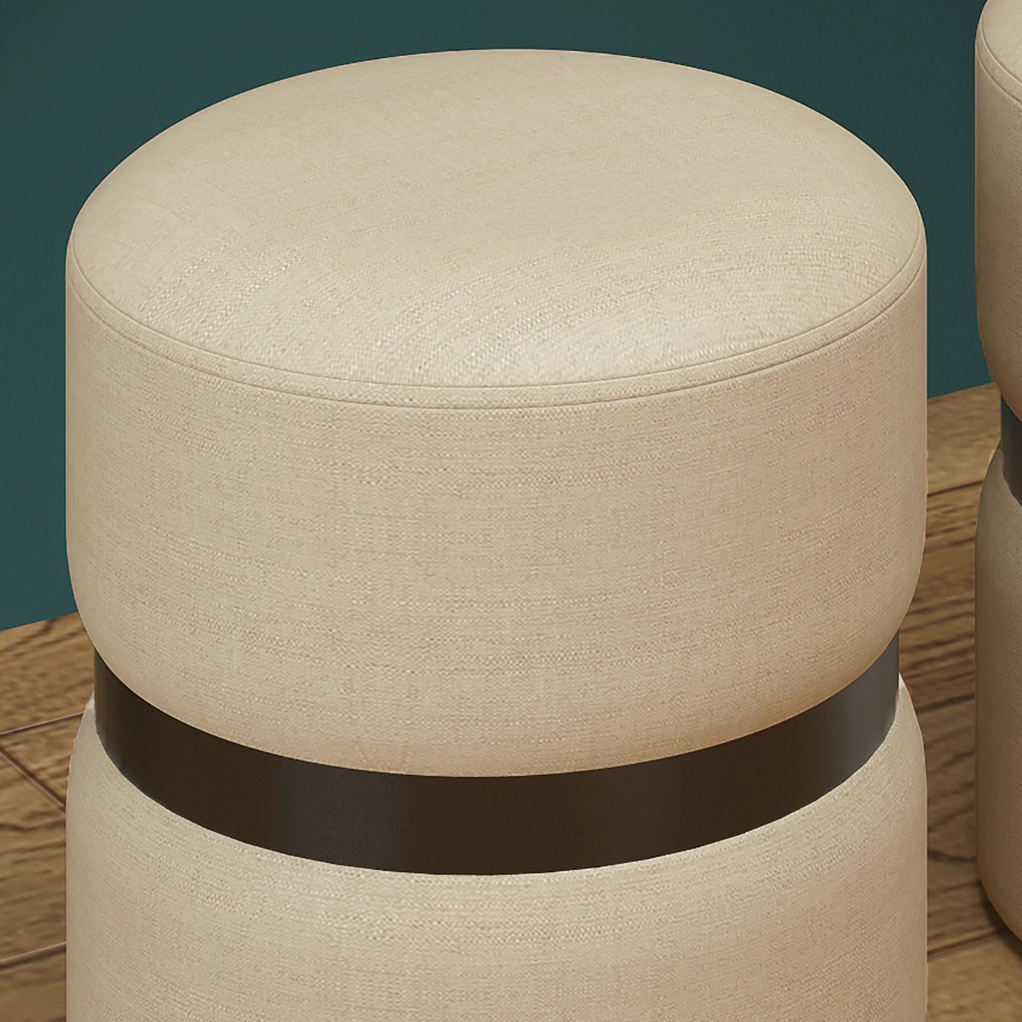 Demi-Round Ottoman-Beige