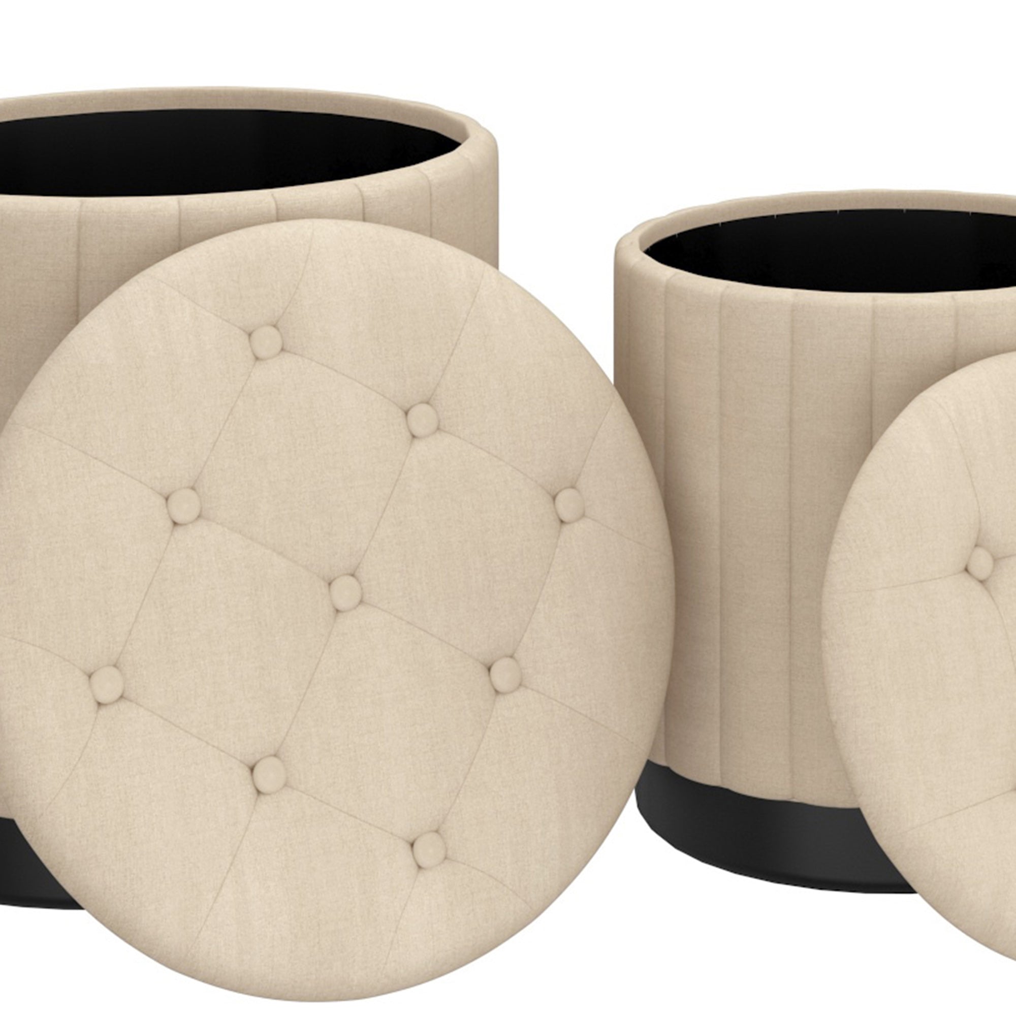Lexi-3Pc Storage Ottoman Set