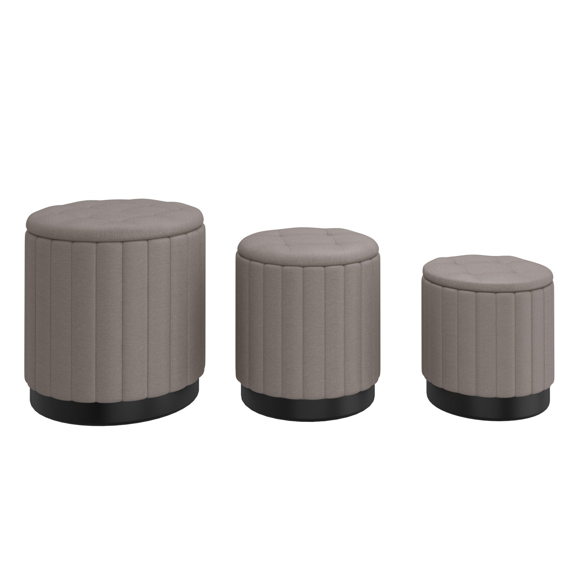 Lexi-3Pc Storage Ottoman Set