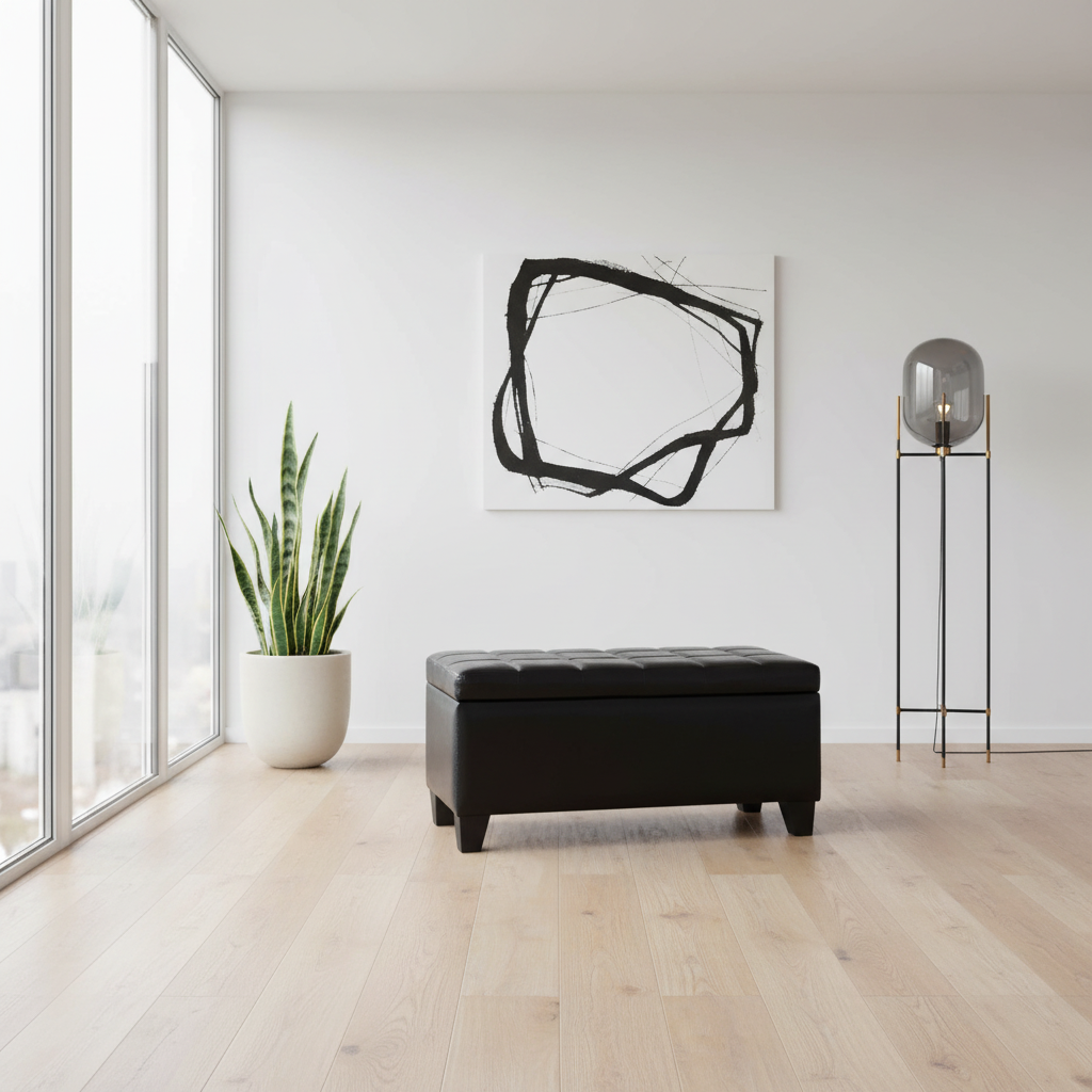 Winston-Storage Ottoman-Black