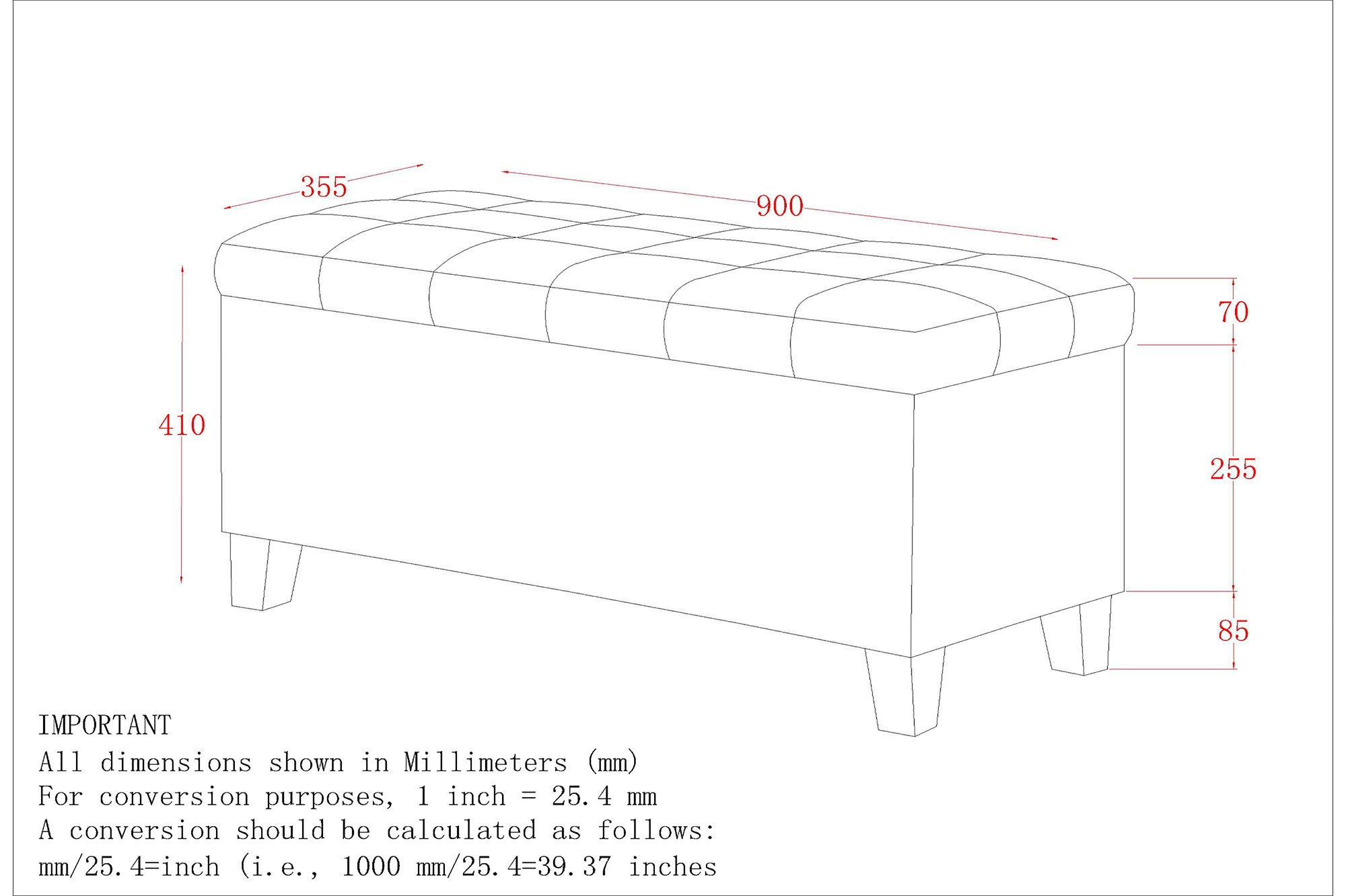 Winston-Storage Ottoman-Black