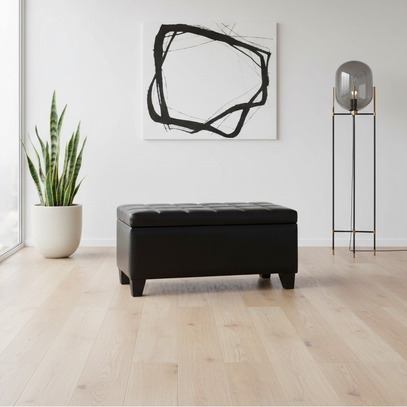 Winston-Storage Ottoman-Black