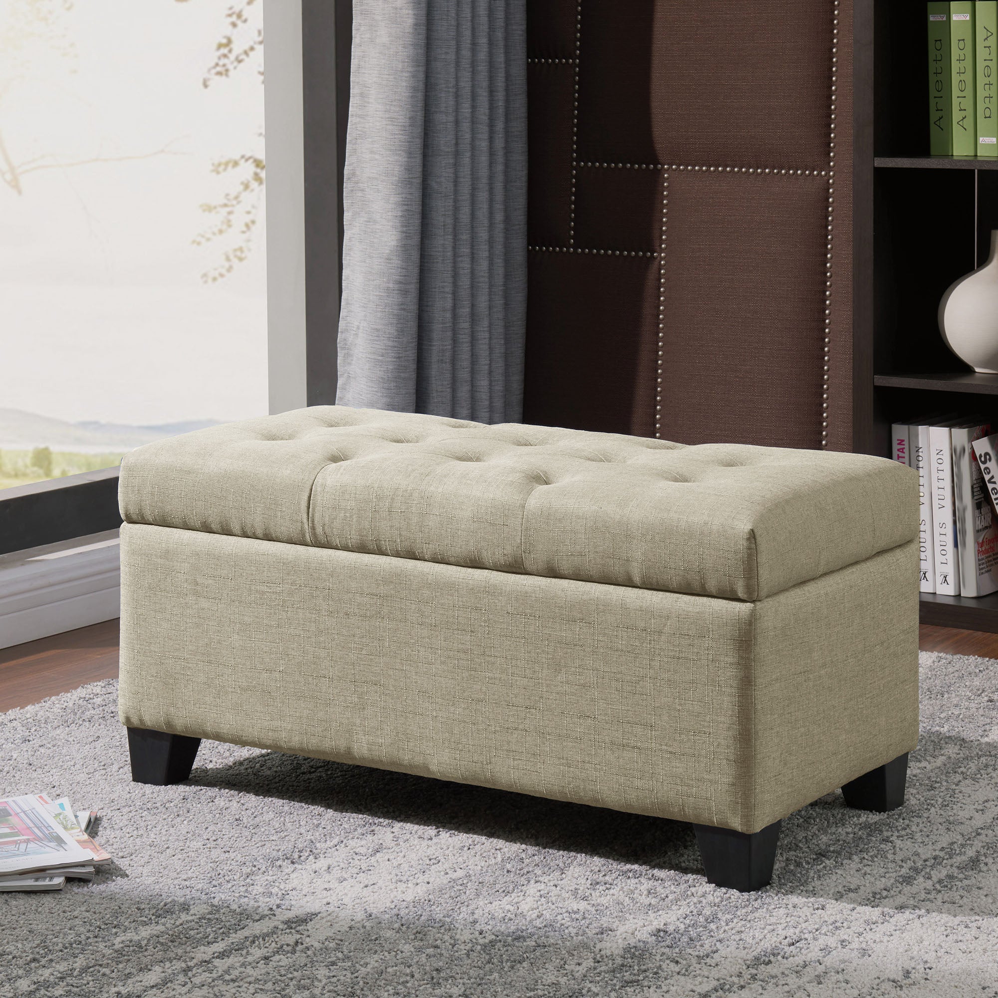 Harper Storage Ottoman-Beige