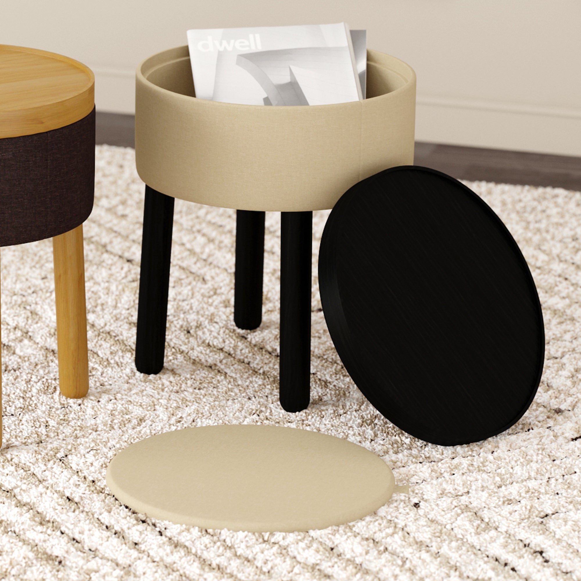 Pouf de rangement Polly