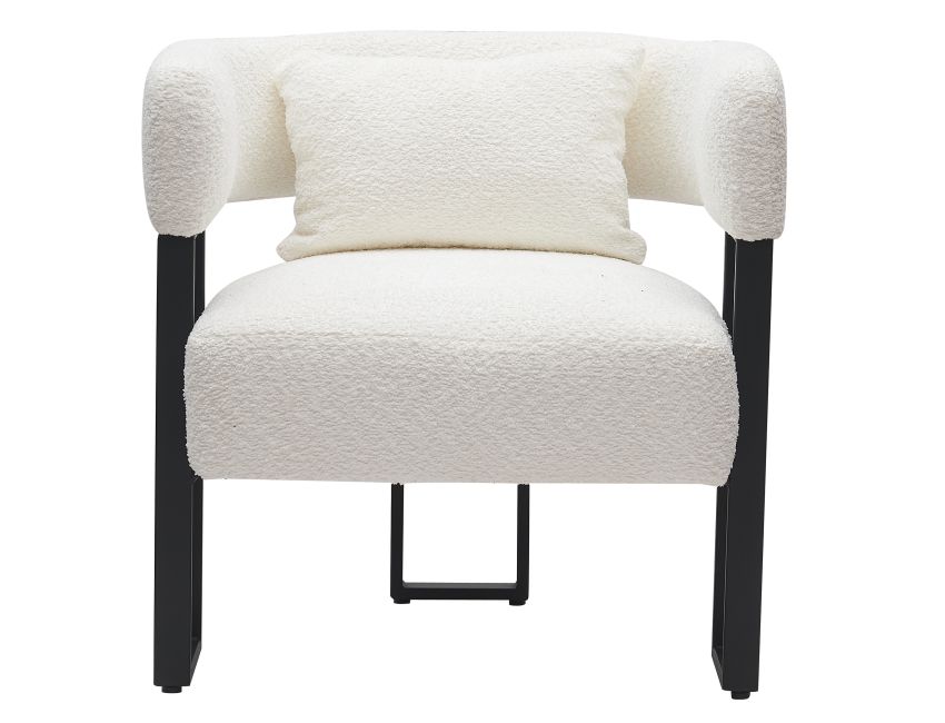 Fauteuil d'appoint Scarlet en boucle ivoire et noir