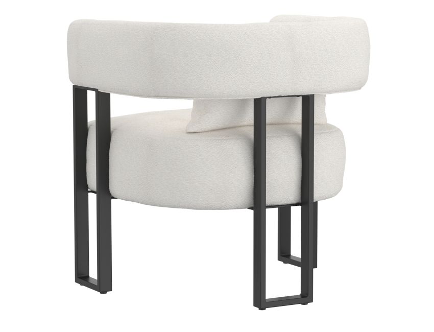 Scarlet Accent Chair in Ivory Boucle and Black