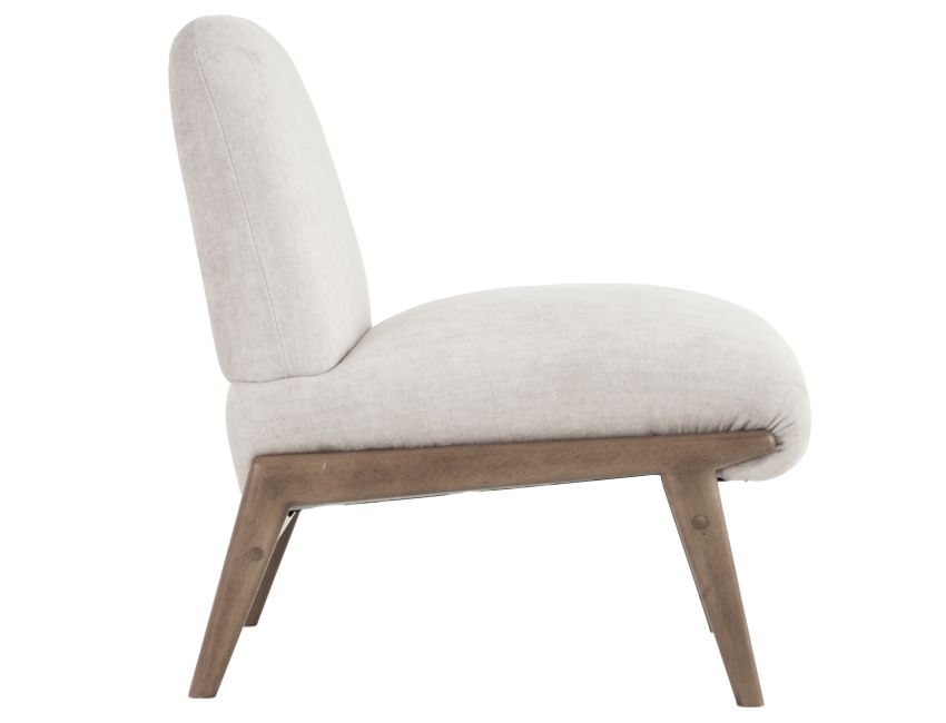 Lisson Accent Chair in Beige and Walnut