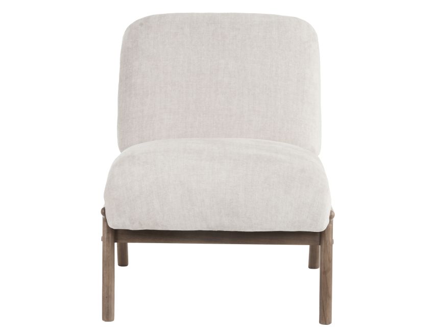 Lisson Accent Chair in Beige and Walnut