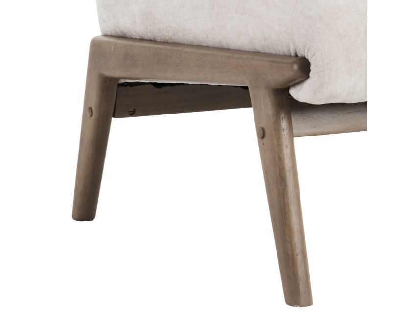 Lisson Accent Chair in Beige and Walnut