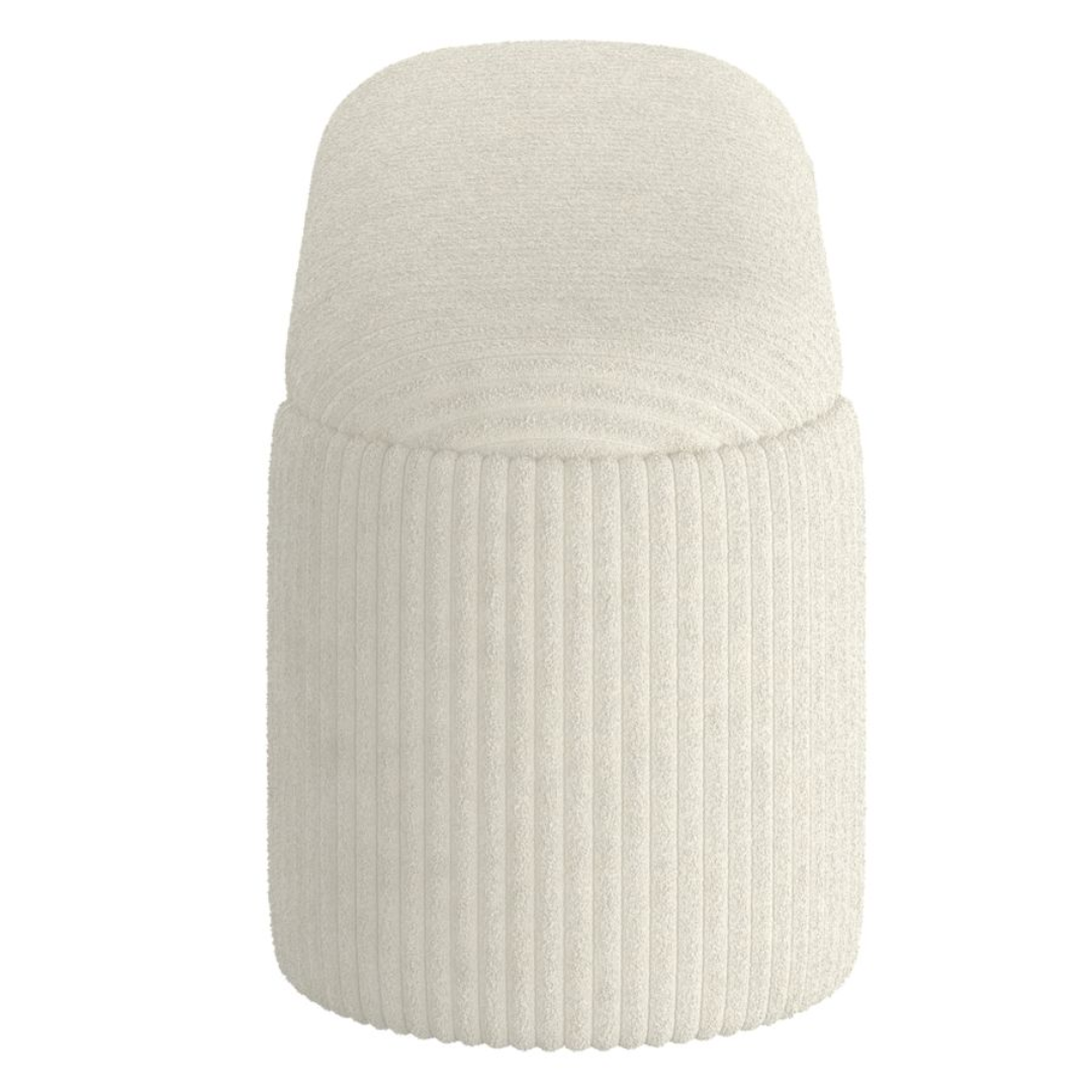 Pouf de rangement Cybil en ivoire