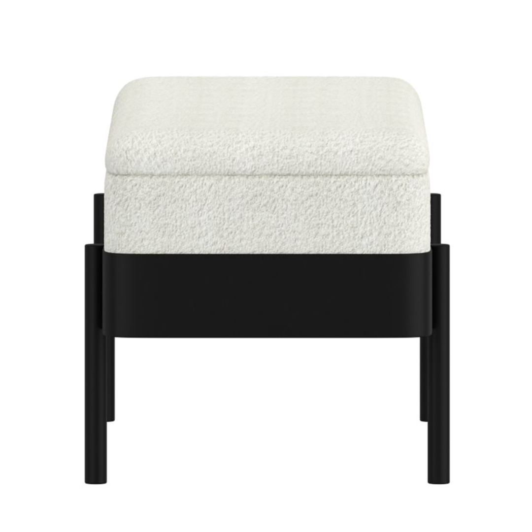 Banc de rangement Odell en ivoire et noir