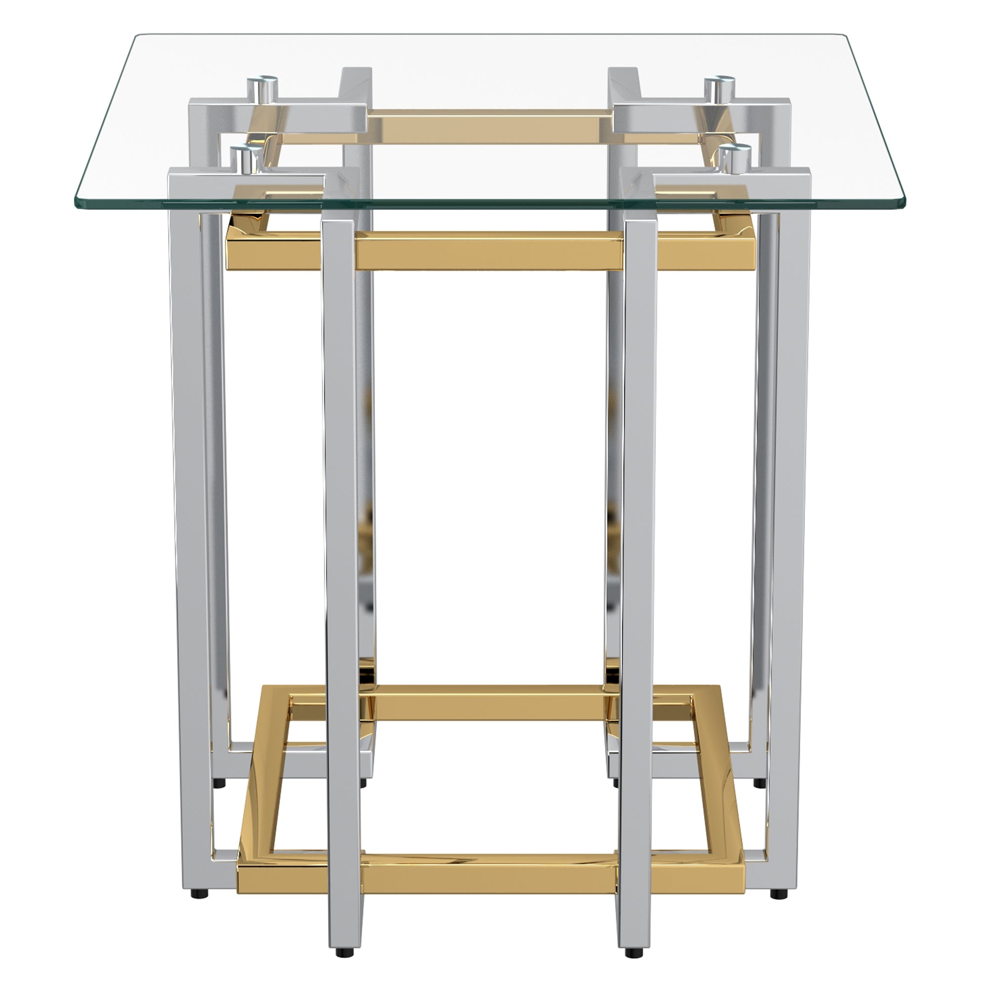 Table d'appoint Florina en argent et or