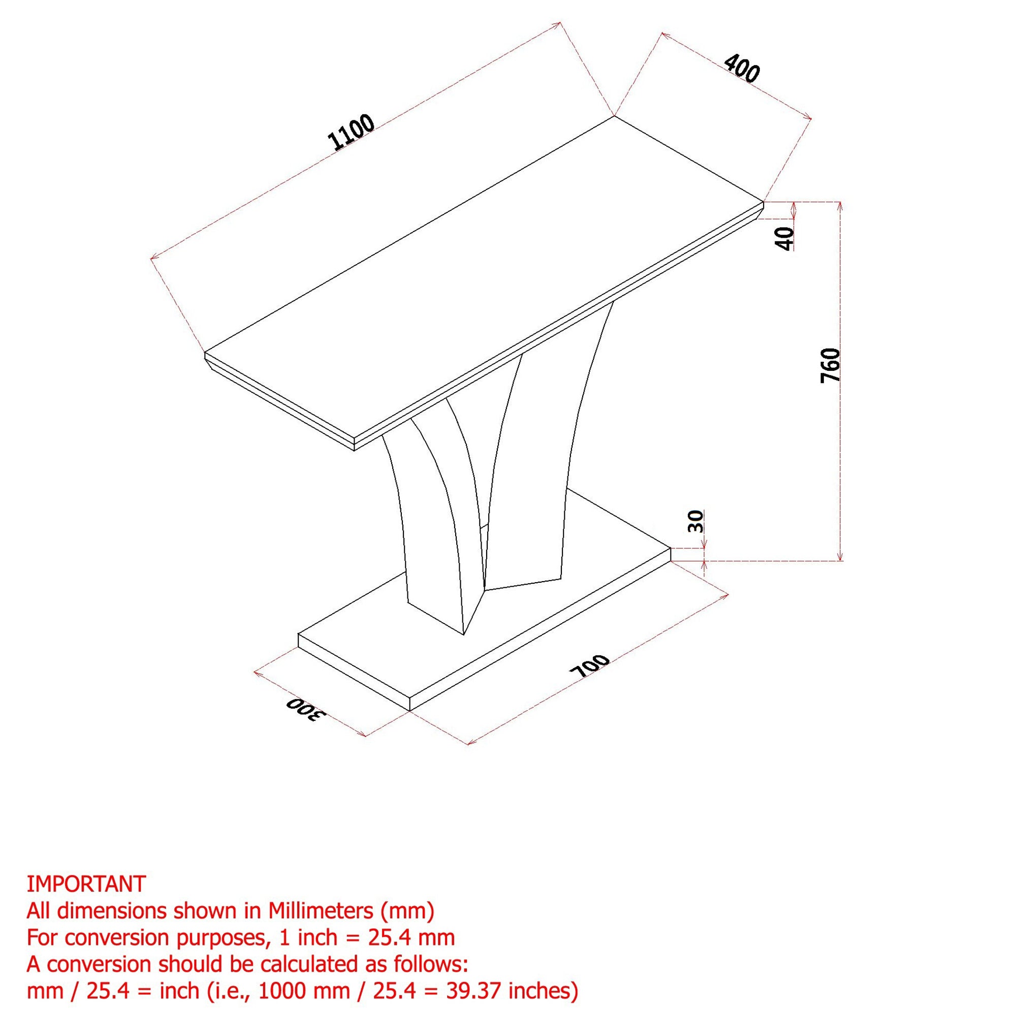 Console Napoli gris clair