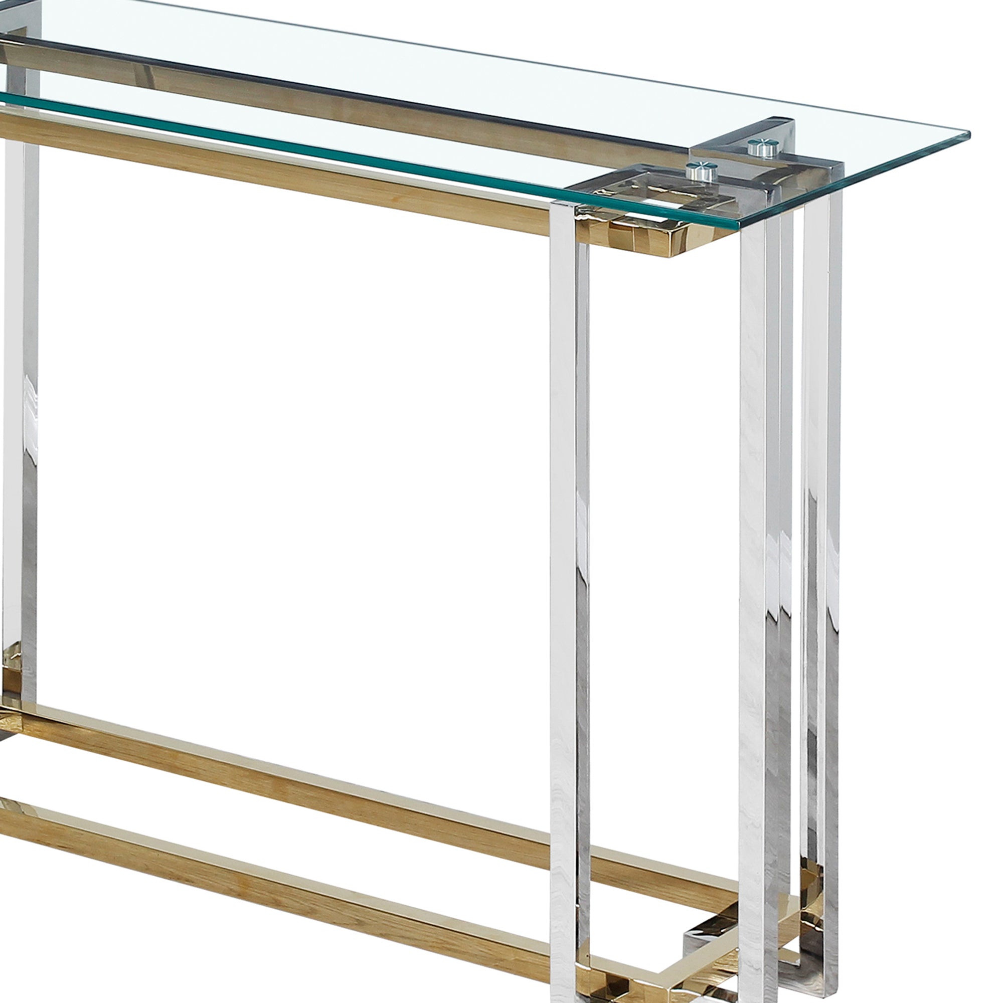 Console Florina en argent et or