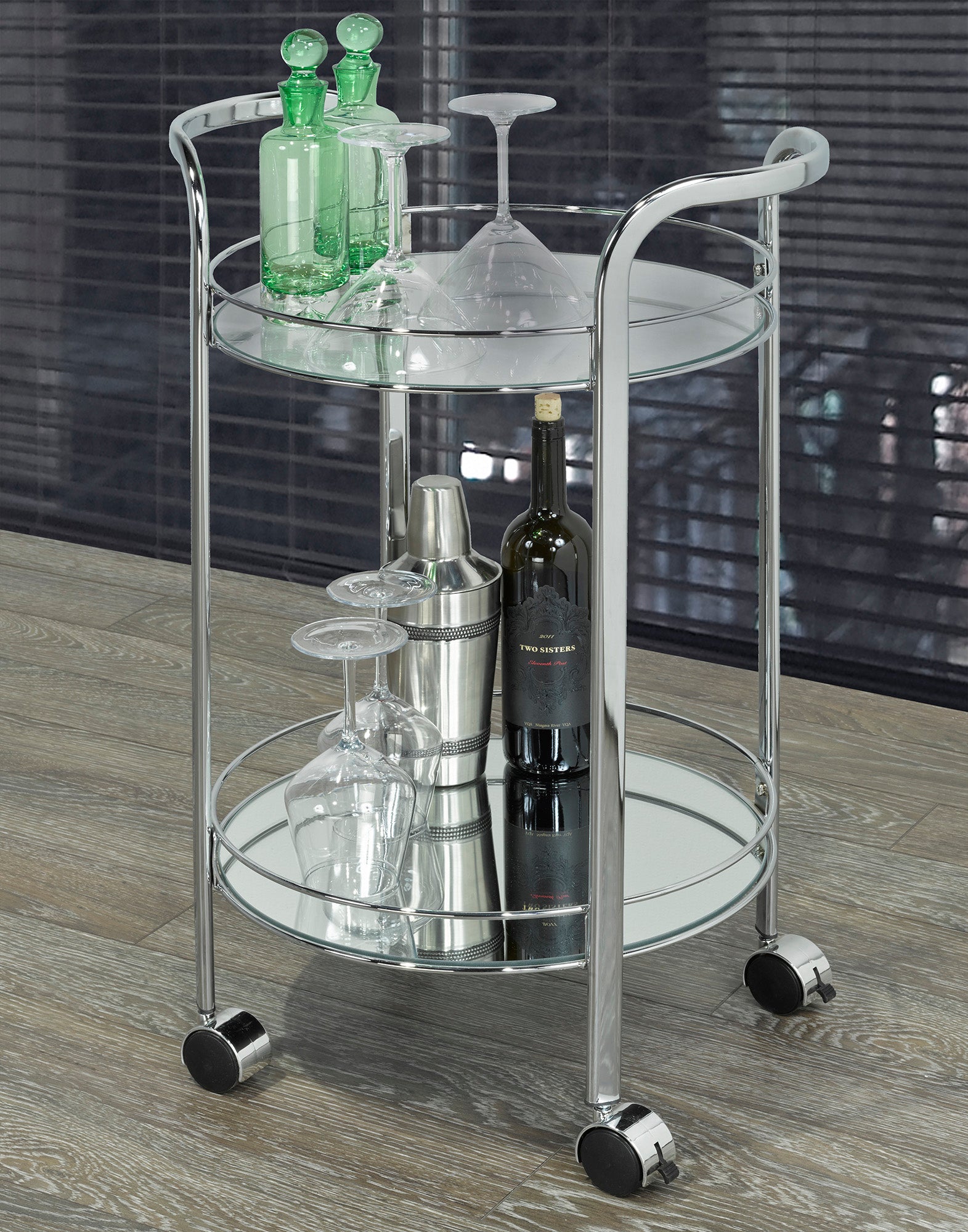 Neema 2-tier Bar Cart in Chrome