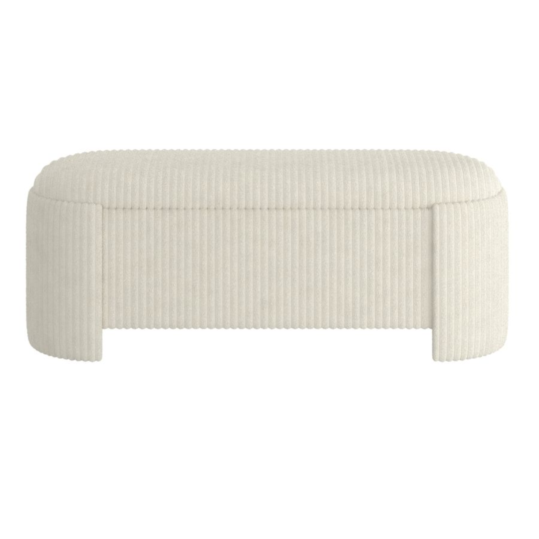 Pouf de rangement Cybil en ivoire