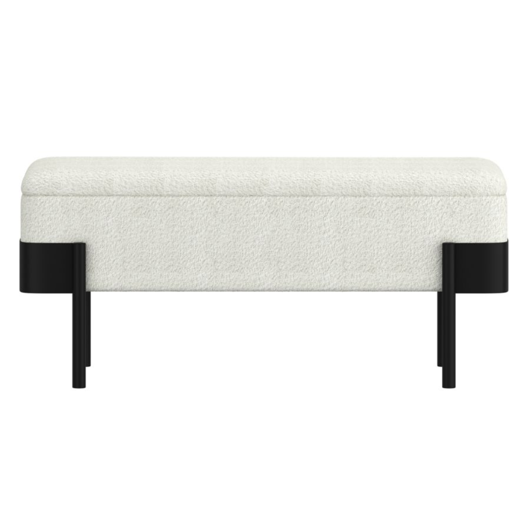 Banc de rangement Odell en ivoire et noir