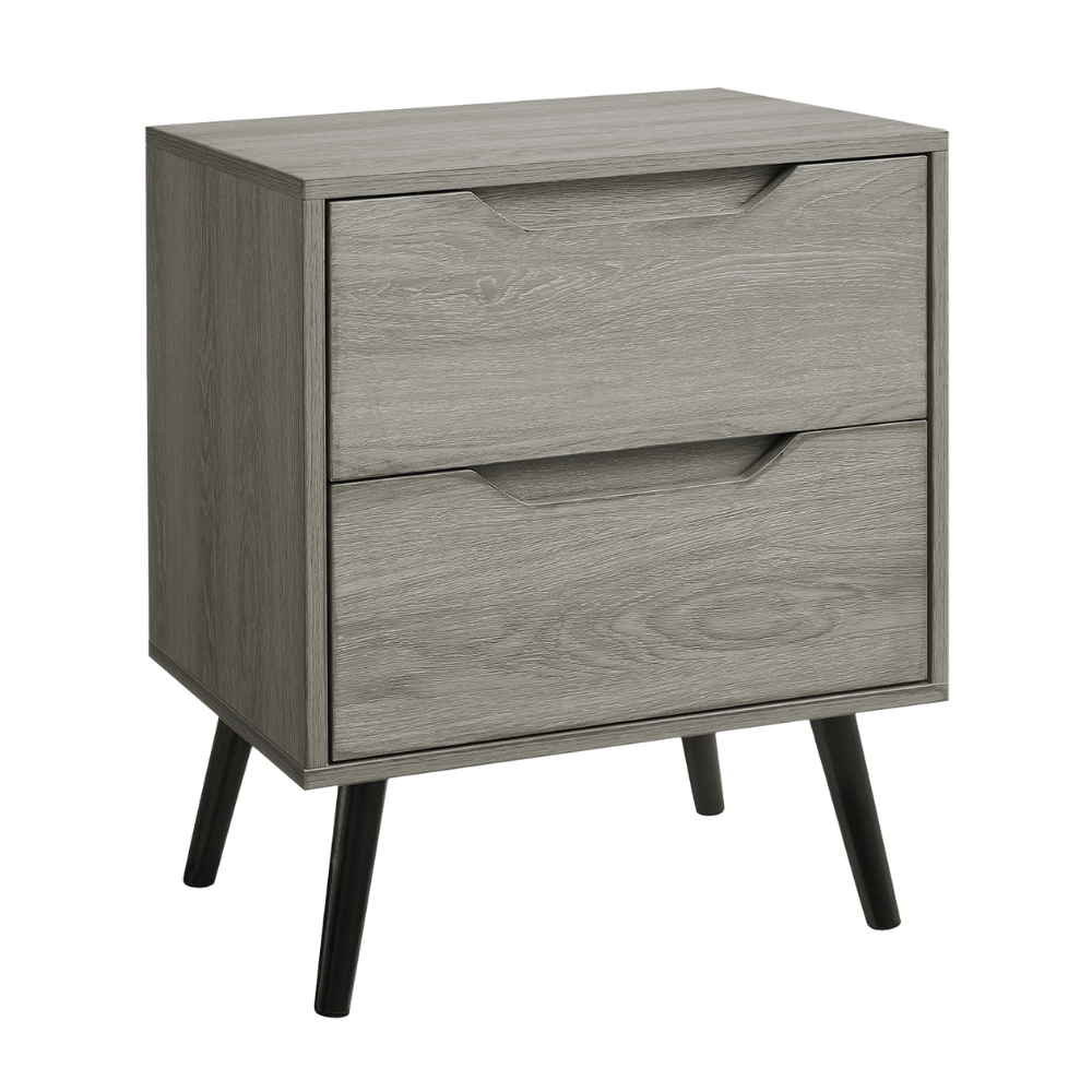 TABLE D'APPOINT - 24"H / TABLE D'APPOINT BLANCHE AVEC 2 TIROIRS