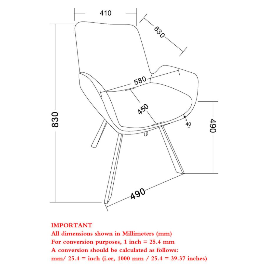 Chaise de salle à manger pivotante Signy, lot de 2