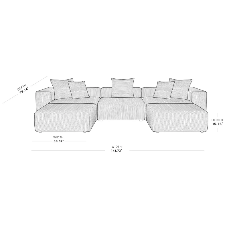 Inovo Modular Corduroy Sectional Sofa