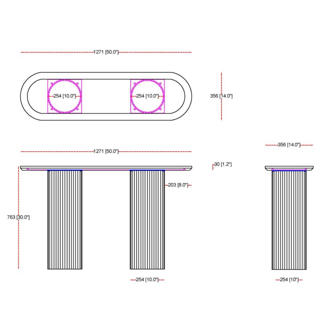 Table console Jilsa en noir