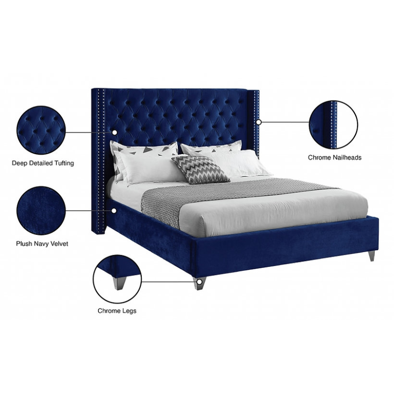 IF-5891 Wing Bed with Deep Button Tufting