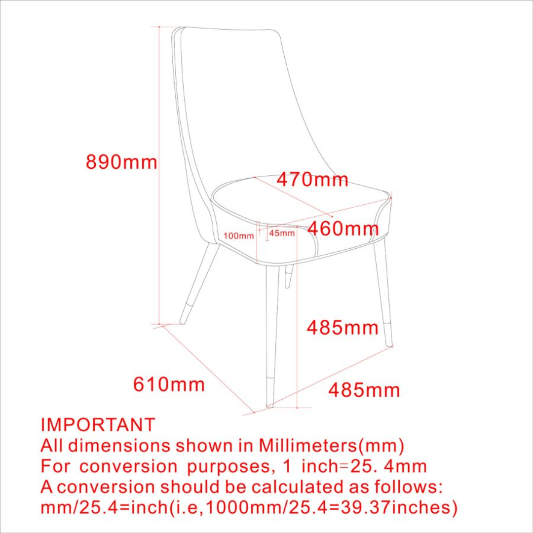 Chaise de salle à manger Koda, similicuir, lot de 2