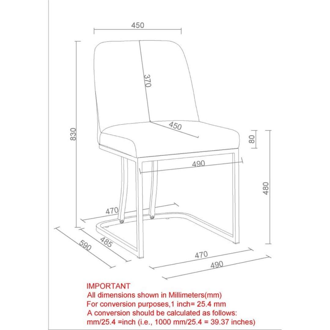Chaise de salle à manger Dario, lot de 2