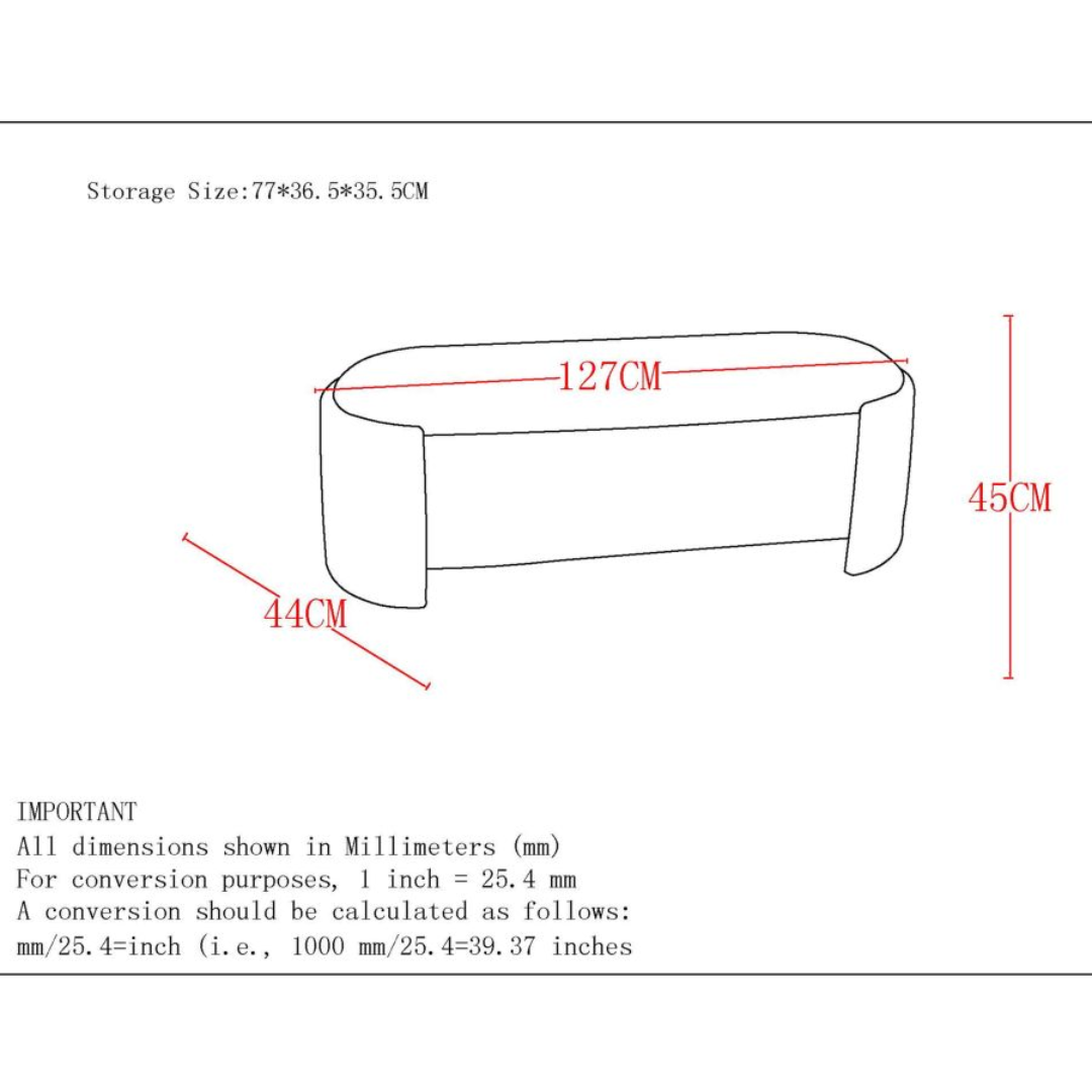 Pouf de rangement Cybil en ivoire
