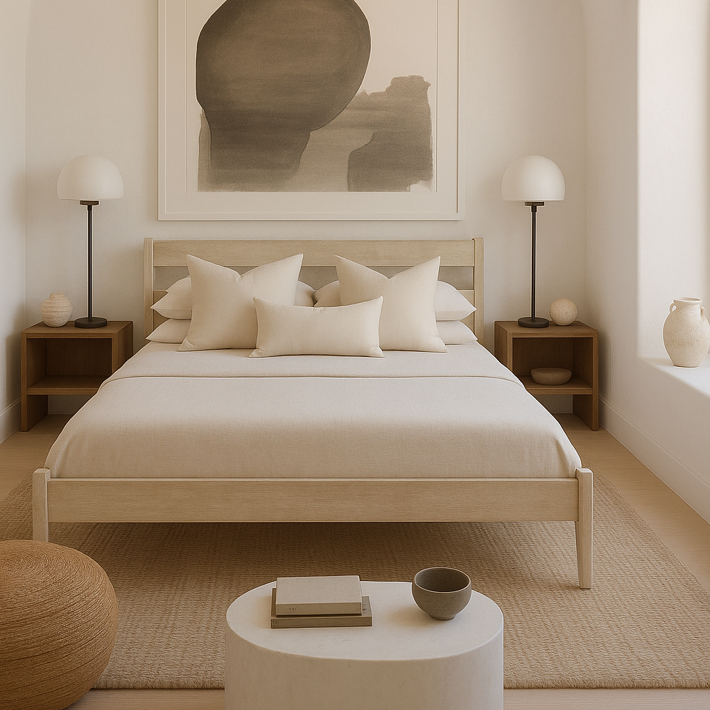 LIT - QUEEN SIZE / PLATEFORME EN BOIS MASSIF GRIS