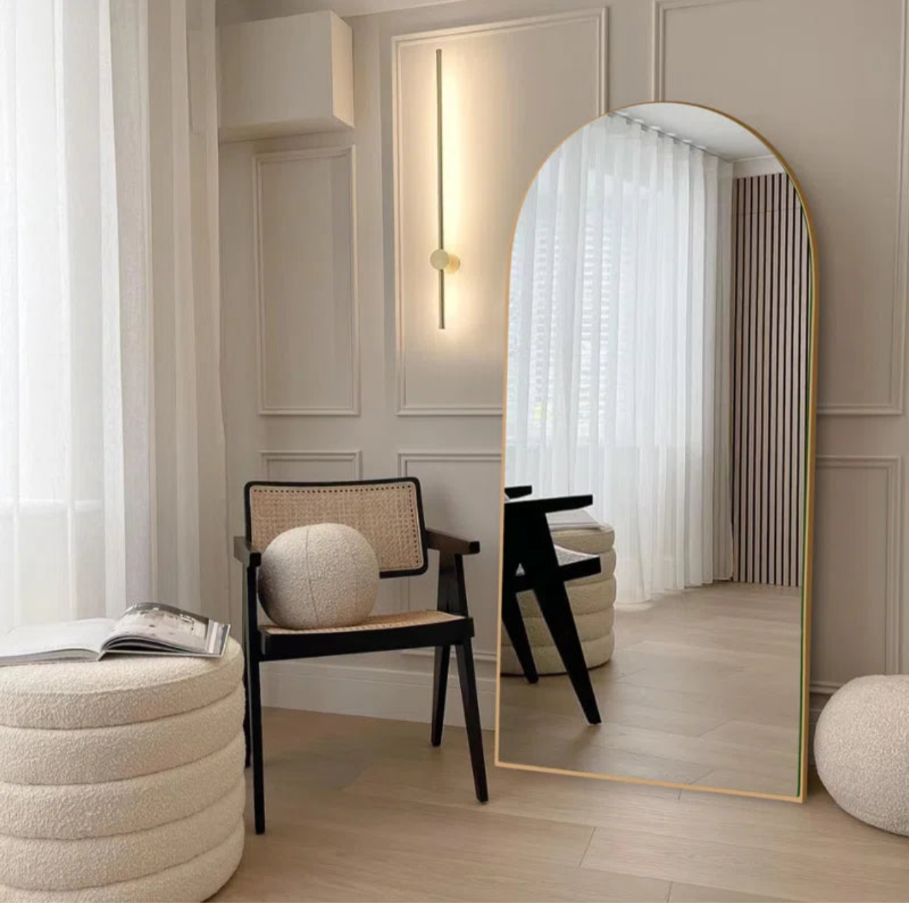 Miroir doré Sofia 80"