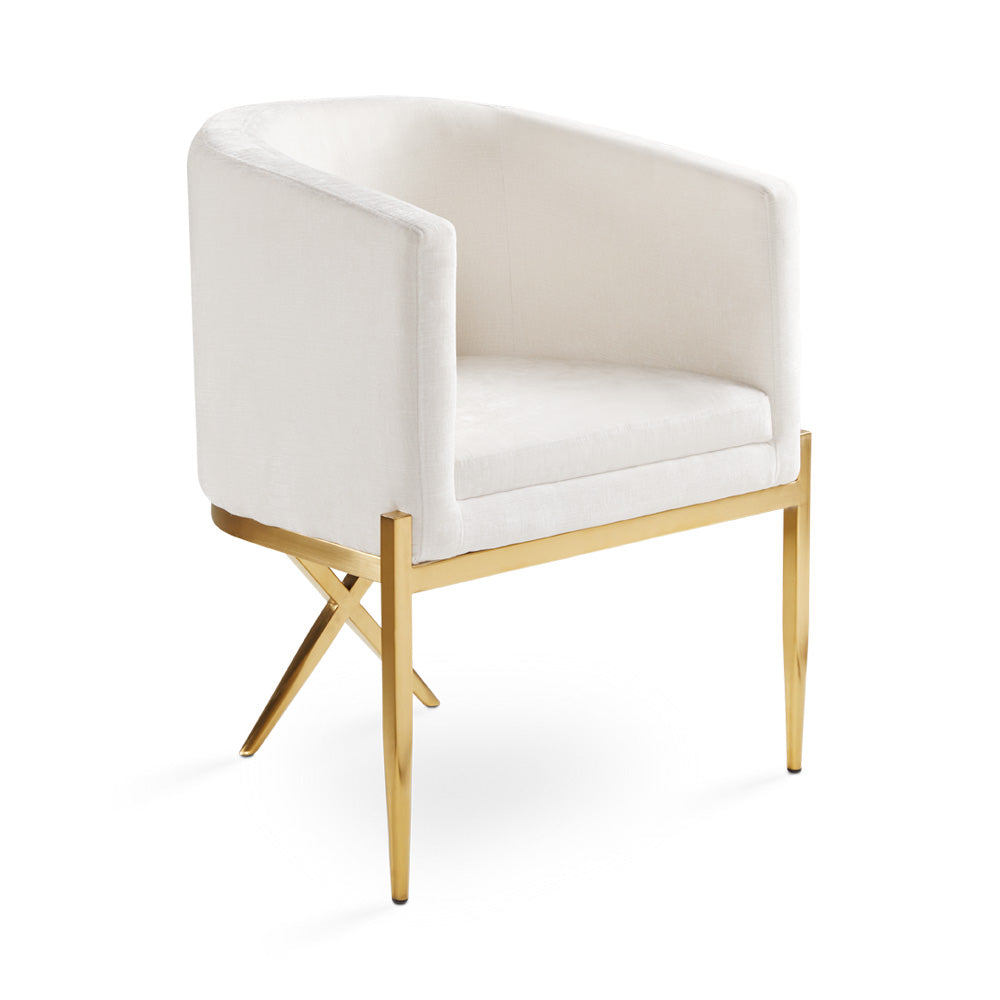 Anton Chair GY-AC-8391G Contessa Vanilla Brushed Gold Frame