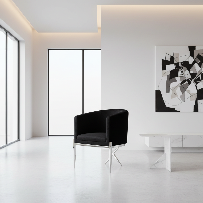 Anton Chair GY-AC-8391 Np Grey Velvet