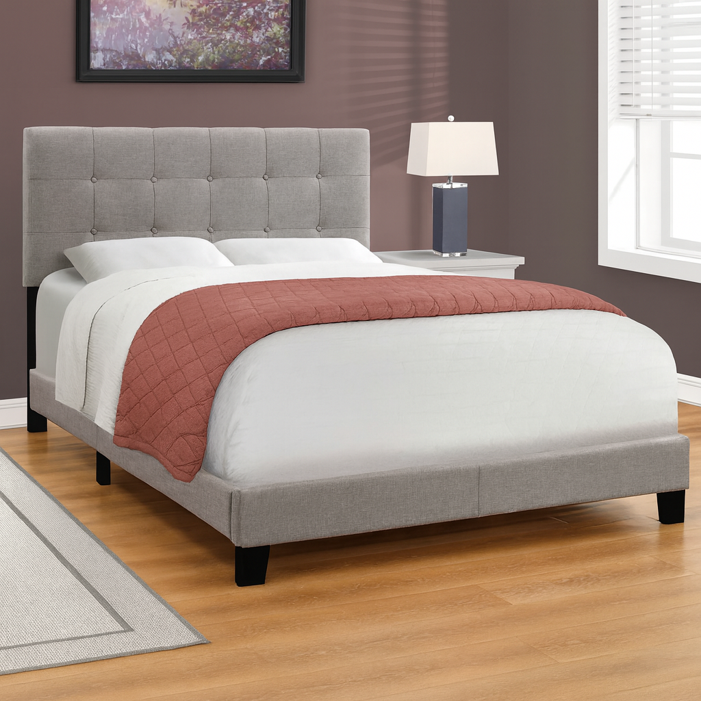 BED - QUEEN SIZE / GREY LINEN