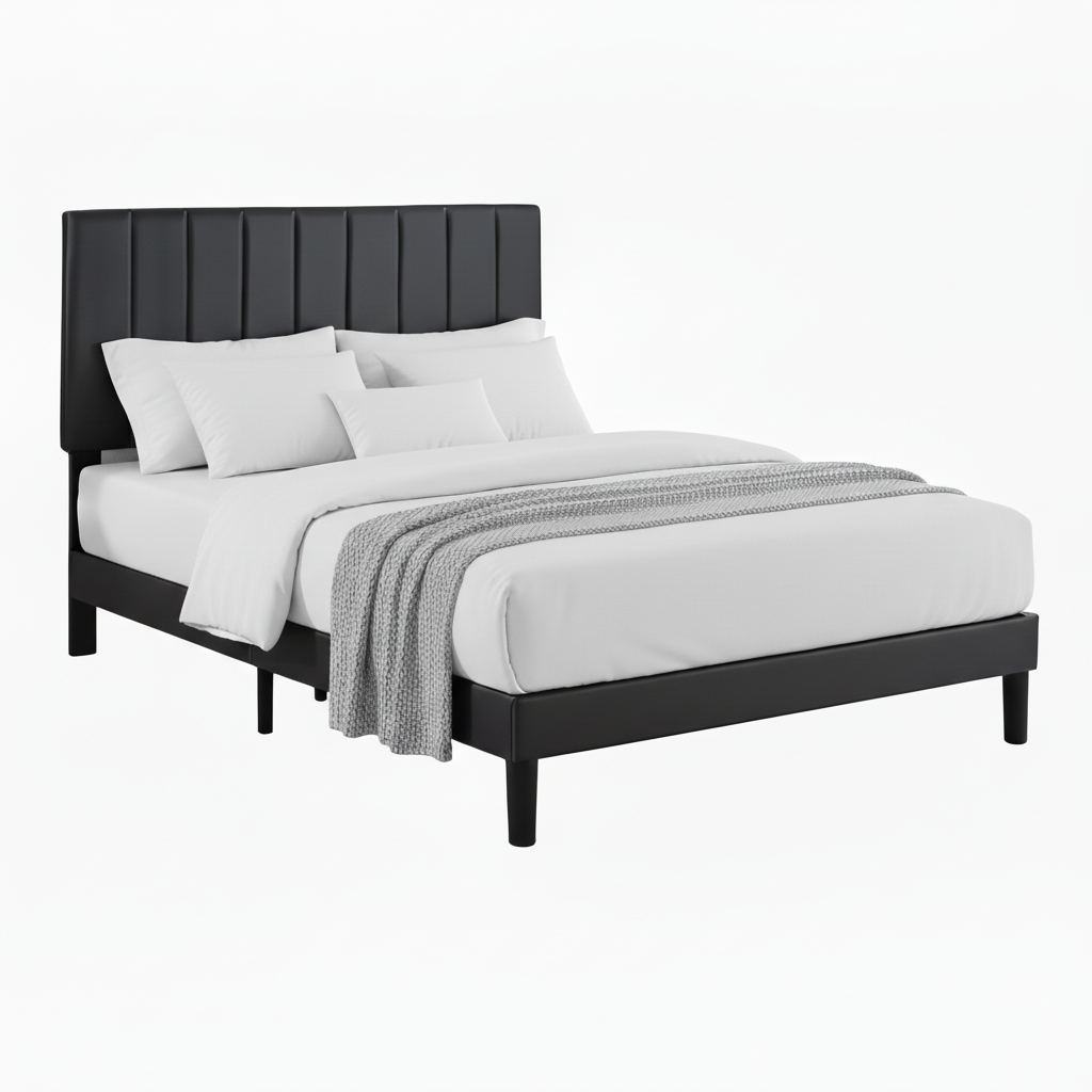 IF-5360 Black PU Double Bed