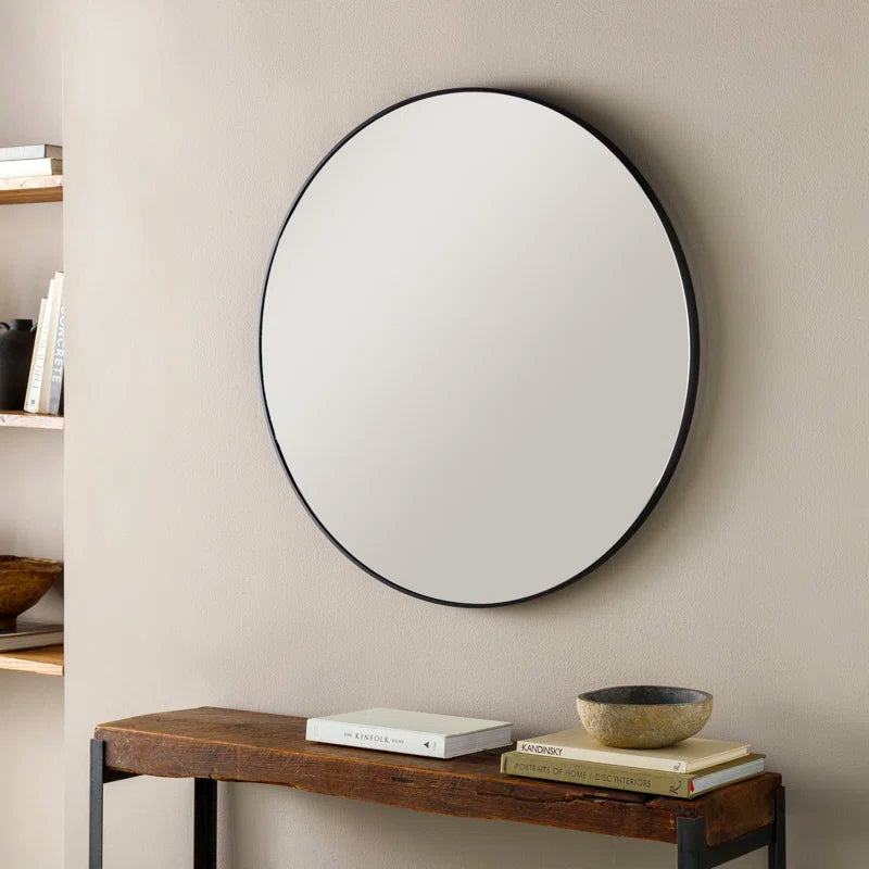 Opal Black Frame Mirror 35"