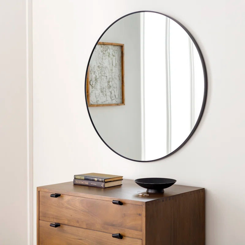 Opal Black Frame Mirror 35"