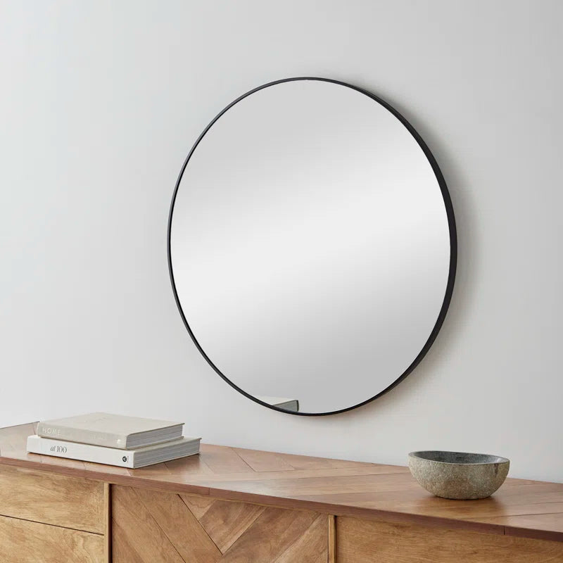 Opal Black Frame Mirror 35"