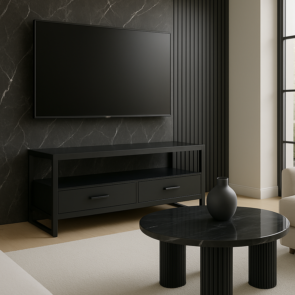 MEUBLE TV - 48"L / NOIR / MÉTAL NOIR