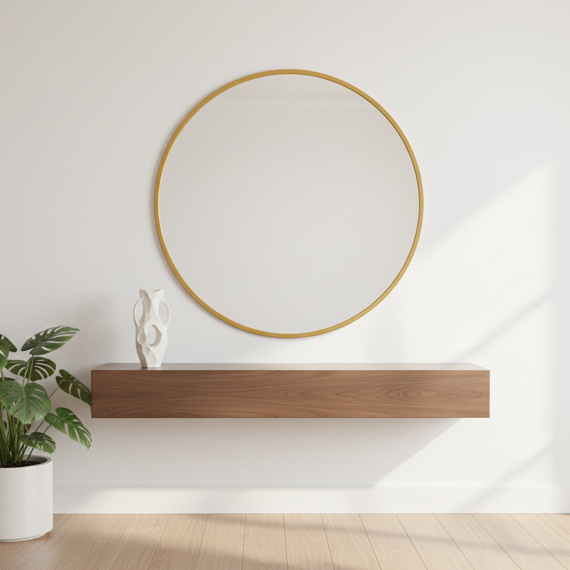 Miroir à cadre doré opale 35"
