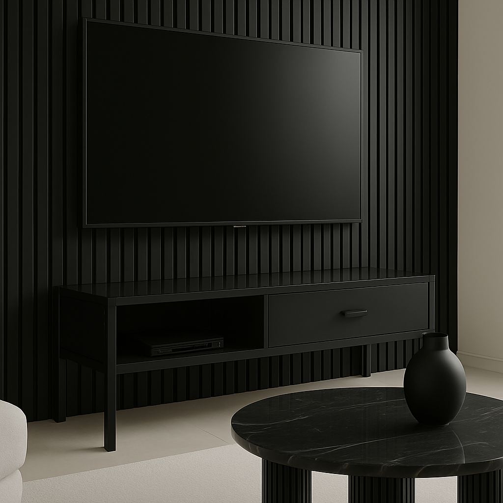 MEUBLE TV - 48"L / NOIR / MÉTAL NOIR