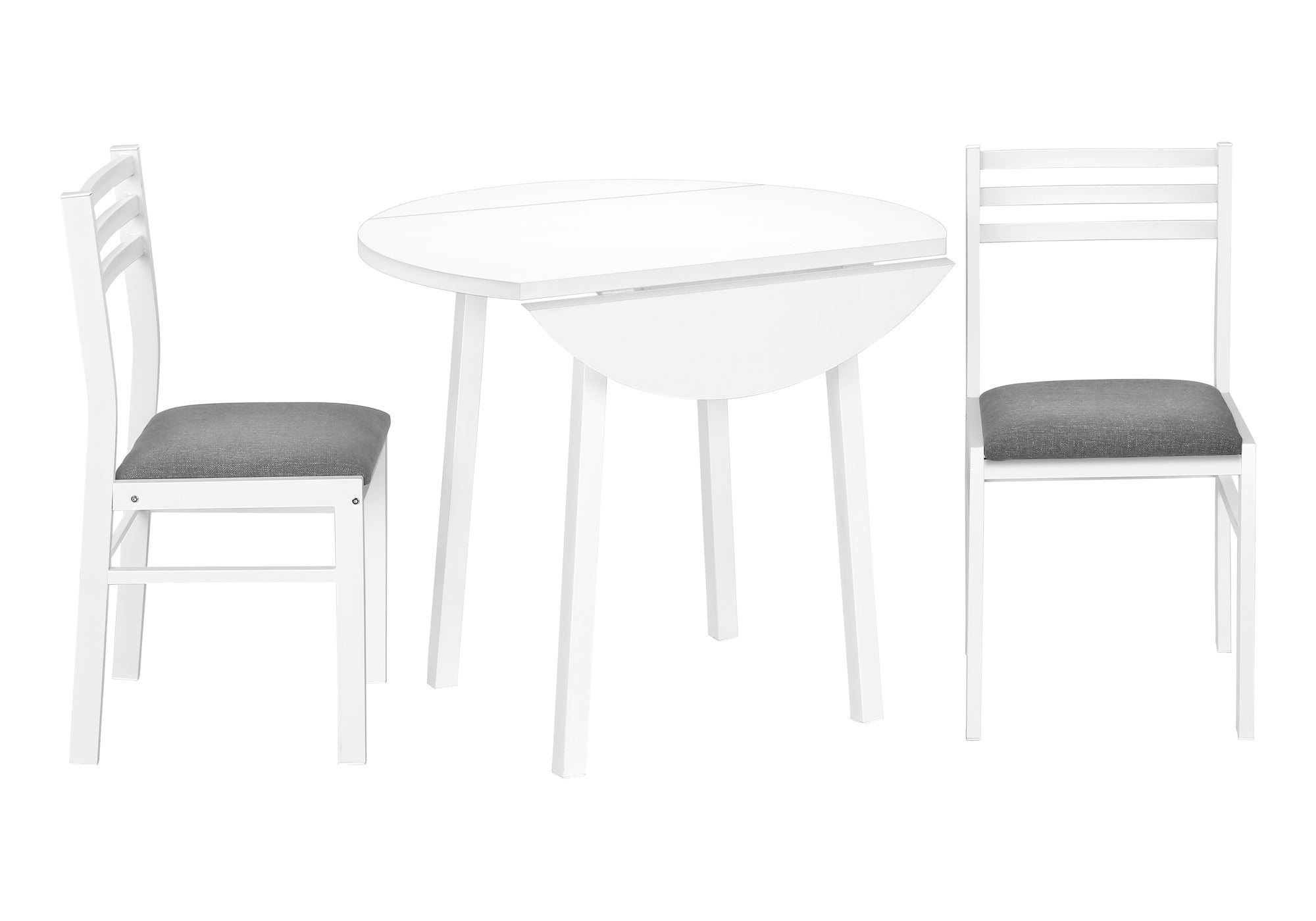 ENSEMBLE DE SALLE À MANGER - ENSEMBLE 3 PIÈCES / PLATEAU TAUPE FONCÉ / MÉTAL NOIR