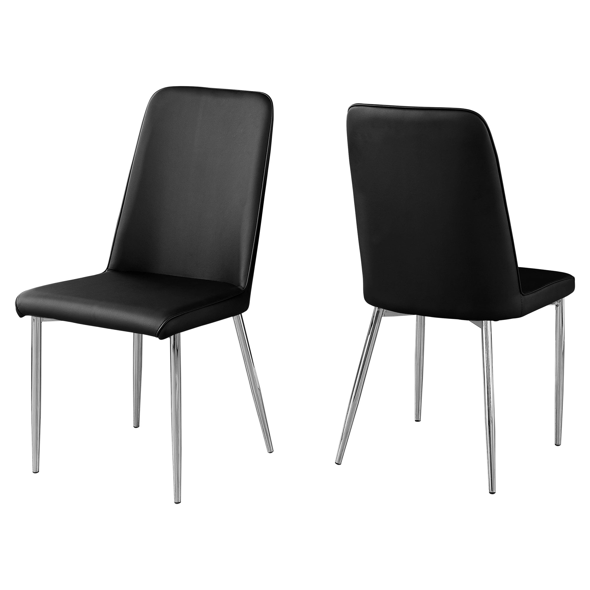 Chaises de salle à manger - 2 pièces / 94 cm de hauteur / Similicuir blanc / Chrome