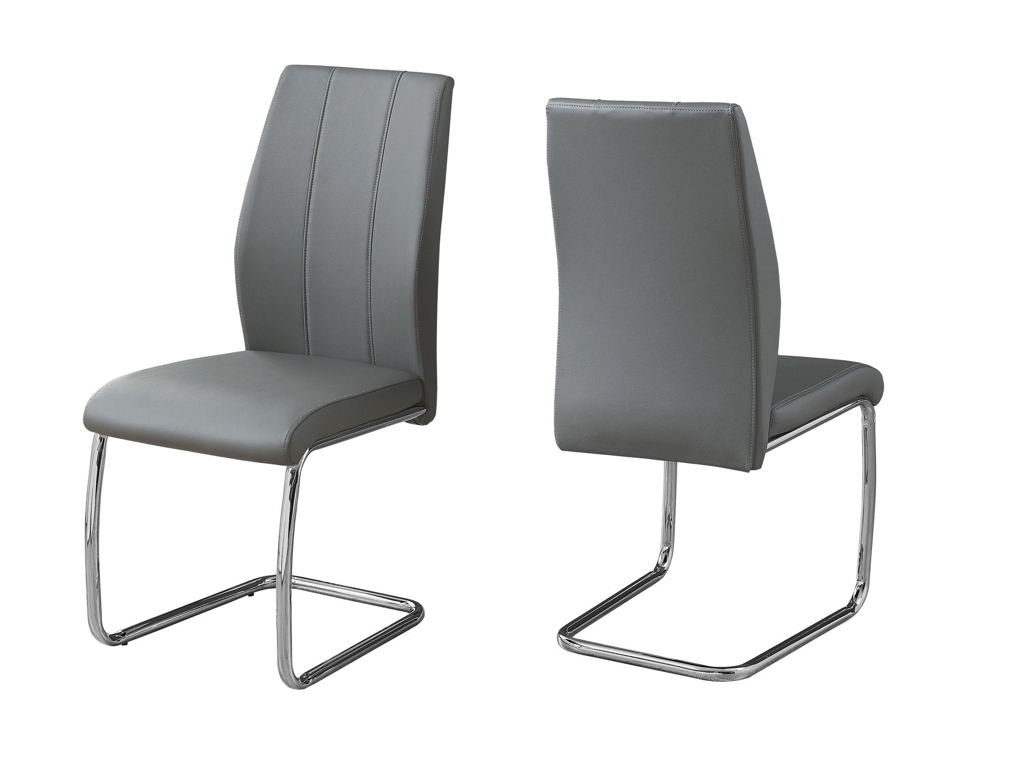 CHAISES DE SALLE À MANGER - 2 PIÈCES / 39"H / VELOURS NOIR / CHROME